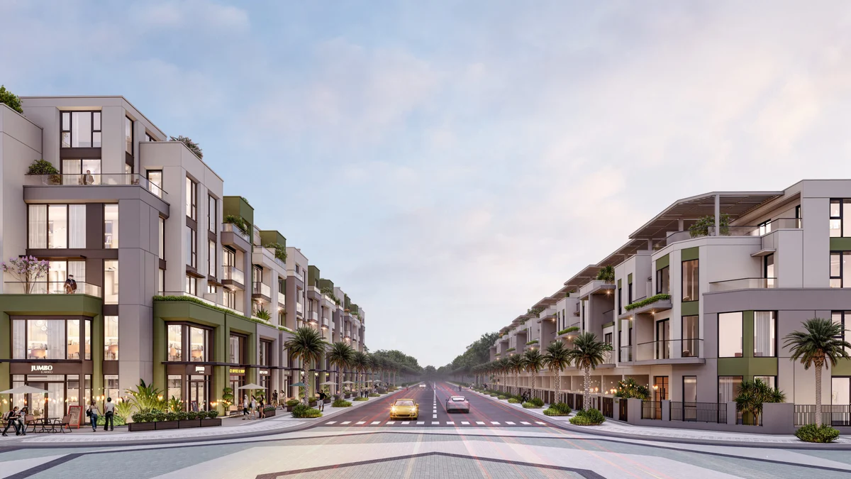 Phối cảnh tuyến phố nội khu QP Green Park